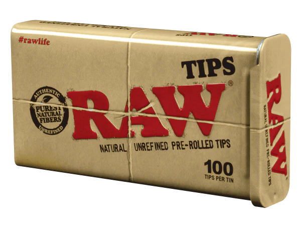 Raw Natural Unrefined Pre-Rolled Tips - 100 Count