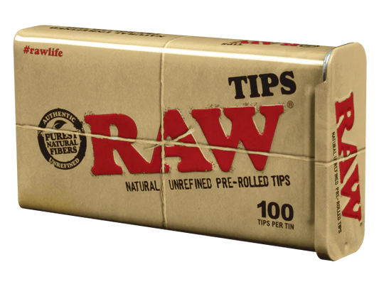 Raw Natural Unrefined Pre-Rolled Tips - 100 Count