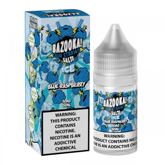 Bazooka Salts - Blue Raspberry Sour Straws ICE 30mL