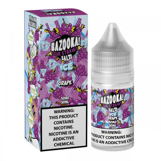 Bazooka Salts - Grape Sour Straws ICE 30mL