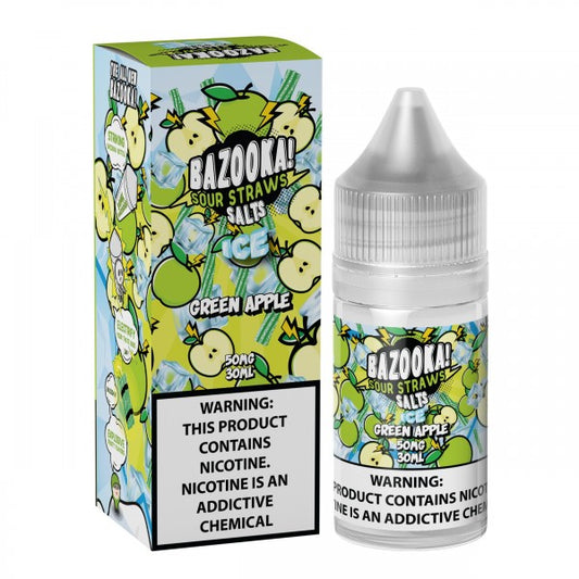 Bazooka Salts - Green Apple Sour Straws ICE 30mL