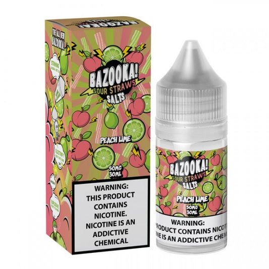 Bazooka Salts - Peach Lime Sour Straws 30mL