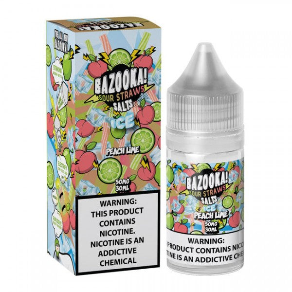 Bazooka Salts - Peach Lime Sour Straws ICE 30mL