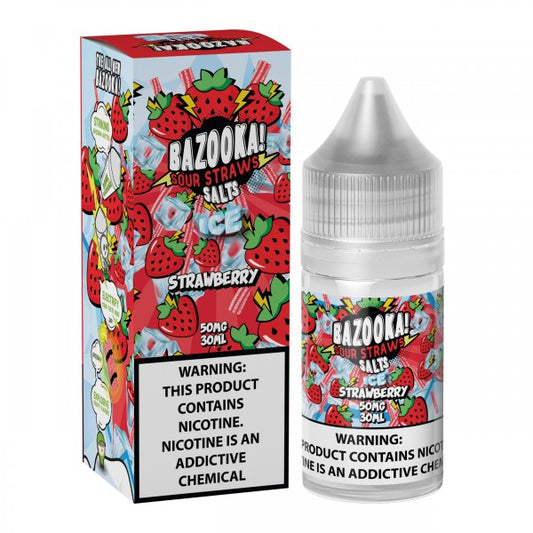 Bazooka Salts - Strawberry Sour Straws ICE 30mL