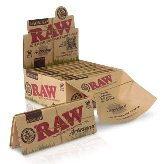 RAW Organic Hemp King Slim Artesano-Fold Out Tray + Tips