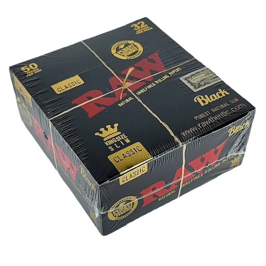 Raw Black Classic King Size Slim Natural Rolling Papers